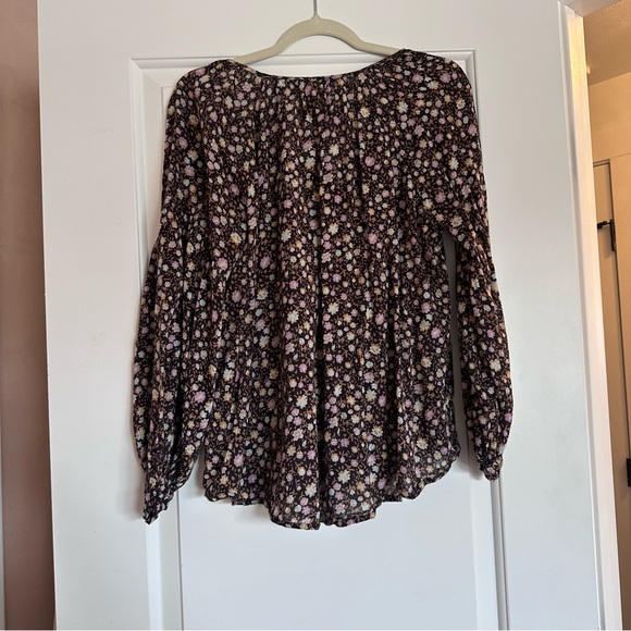 SPELL brown floral blouse, size small - Picture 3 of 3